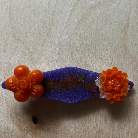 Colorful Resin Flower Hair Clips | Handmade | Buy 1 or Full Set - Picture 6 of 7
